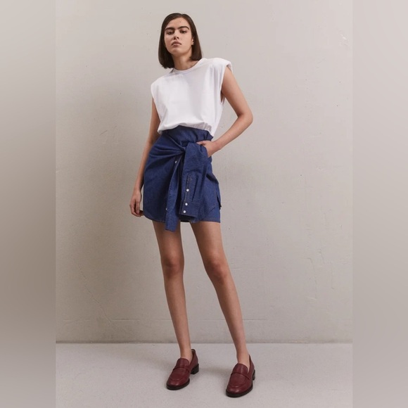 COPY - VERONICA BEARD NWT Clayton Jersey Self-tie Shirt Waist Mini Dress Size M - Picture 1 of 9